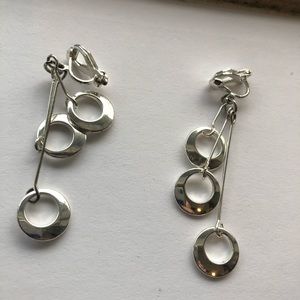 Silver clip on earrings